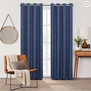 Elegant Blue Grommet Curtains
